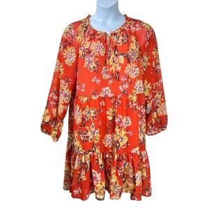 Studio A Floral Swing Dress Peplum Hem Size XXL 20